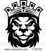 Vector Clip Art of Retro Heraldic Lion with a Crown 2 by Vector Tradition SM