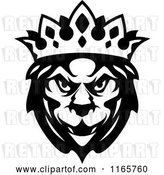 Vector Clip Art of Retro Heraldic Lion with a Crown by Vector Tradition SM