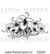 Vector Clip Art of Retro Hibiscus Flowers by AtStockIllustration