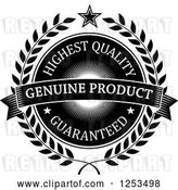 Vector Clip Art of Retro Highest Quality Genuine Product Guaranteed Label by Vector Tradition SM