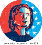 Vector Clip Art of Retro Hillary Clinton Stencil Portrait by Patrimonio