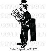 Vector Clip Art of Retro Hobo Guy Looking for a Job by Prawny Vintage