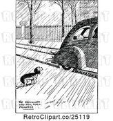 Vector Clip Art of Retro Homeless Dog Watching a Spoiled Dog in a Car by Prawny Vintage