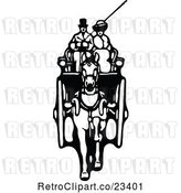Vector Clip Art of Retro Horse Drawn Carriage and Passenger by Prawny Vintage