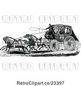 Vector Clip Art of Retro Horse Drawn Carriage and Passengers 1 by Prawny Vintage