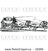 Vector Clip Art of Retro Horse Drawn Carriage and Passengers 2 by Prawny Vintage