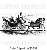 Vector Clip Art of Retro Horse Drawn Carriage and Passengers 3 by Prawny Vintage