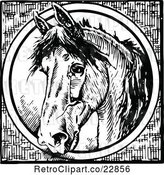 Vector Clip Art of Retro Horse Through a Circle by Prawny Vintage