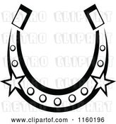 Vector Clip Art of Retro Horseshoe with Stars by Vector Tradition SM
