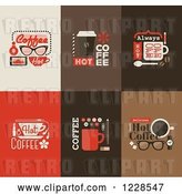 Vector Clip Art of Retro Hot Coffee Icons by Elena