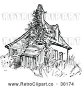 Vector Clip Art of Retro House by Prawny Vintage