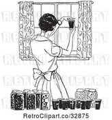 Vector Clip Art of Retro Housewife Canning Foods by Picsburg
