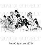 Vector Clip Art of Retro Hurried People by Prawny Vintage