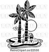 Vector Clip Art of Retro Hut on a Tropical Island by BestVector