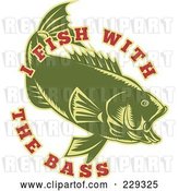 Vector Clip Art of Retro I Fish with the Bass Text Around a Fish by Patrimonio