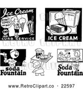 Vector Clip Art of Retro Ice Cream and Soda Fountain Signs by BestVector