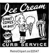 Vector Clip Art of Retro Ice Cream Curb Service Sign by BestVector