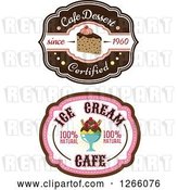 Vector Clip Art of Retro Ice Cream Sundae and Cake Labels by Vector Tradition SM