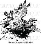 Vector Clip Art of Retro Injured Turkey Bird by Prawny Vintage
