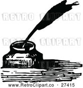 Vector Clip Art of Retro Ink Well by Prawny Vintage