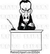 Vector Clip Art of Retro Intimidating Magistrate Judge by Prawny Vintage