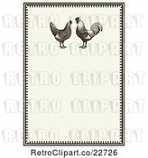 Vector Clip Art of Retro Invitation with a Rooster Pair on Beige by BestVector