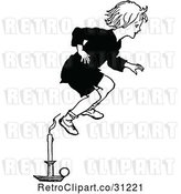 Vector Clip Art of Retro Jack Jumping over the Candlestick by Prawny Vintage