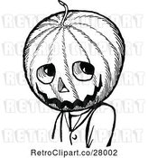 Vector Clip Art of Retro Jack Pumpkin Head by Prawny Vintage