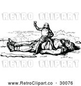 Vector Clip Art of Retro Jack the Giant Killer on a Giant by Prawny Vintage