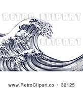 Vector Clip Art of Retro Japanese Styled Ocean Wave by AtStockIllustration