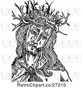 Vector Clip Art of Retro Jesus Christ and Crown of Thorns by Prawny Vintage