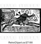 Vector Clip Art of Retro John Gilpin on Horseback 3 by Prawny Vintage