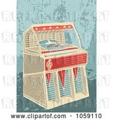 Vector Clip Art of Retro Jukebox on a Grungy Background by Any Vector