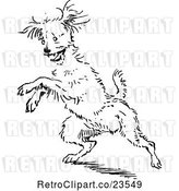 Vector Clip Art of Retro Jumping Dog by Prawny Vintage