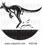 Vector Clip Art of Retro Jumping Kangaroo by Patrimonio