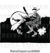 Vector Clip Art of Retro Kangaroo Attacking a Hunter by Prawny Vintage