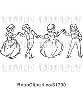 Vector Clip Art of Retro KChildren Dancing 1 by Prawny Vintage