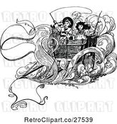 Vector Clip Art of Retro KChildren on a Carriage by Prawny Vintage