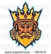 Vector Clip Art of Retro King and Crown Head by Patrimonio