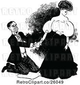 Vector Clip Art of Retro Kneeling Guy and Lady by Prawny Vintage
