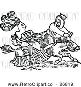Vector Clip Art of Retro Knight and King on Horseback by Prawny Vintage