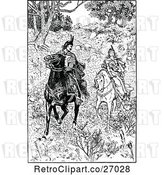 Vector Clip Art of Retro Knight and Maiden in the Woods by Prawny Vintage