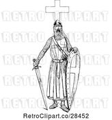 Vector Clip Art of Retro Knight with a Sword and Cross by Prawny Vintage