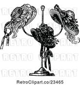 Vector Clip Art of Retro Ladies Hats on a Stand by Prawny Vintage