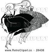 Vector Clip Art of Retro Ladies in the Wind by Prawny Vintage