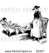 Vector Clip Art of Retro Ladies Talking by Prawny Vintage