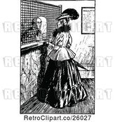 Vector Clip Art of Retro Lady at a Bank by Prawny Vintage
