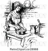 Vector Clip Art of Retro Lady Cooking in a Kitchen by Prawny Vintage
