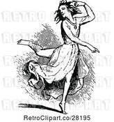 Vector Clip Art of Retro Lady Dancing by Prawny Vintage