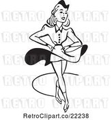 Vector Clip Art of Retro Lady Ice Skating by BestVector